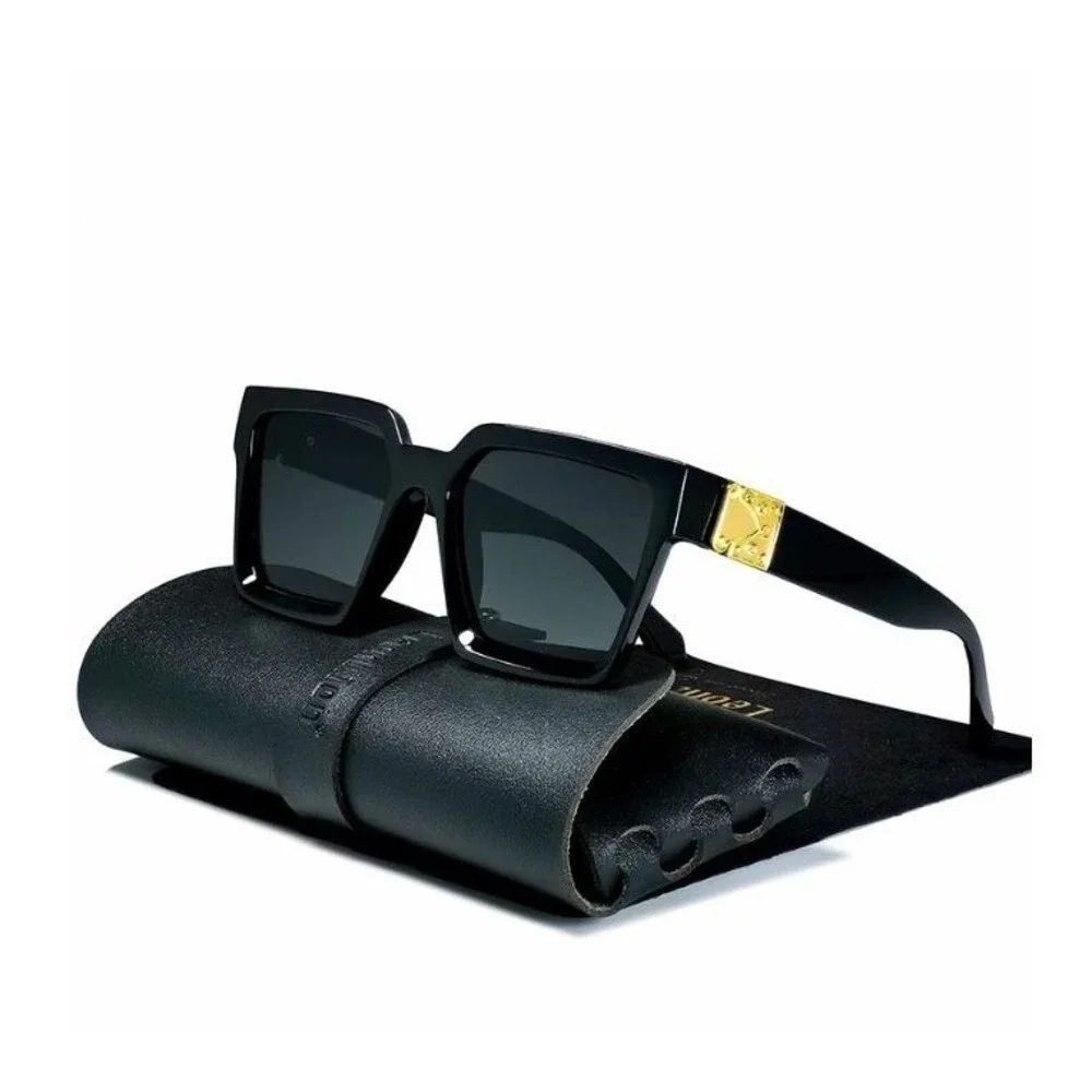 Square‎ Sunglasses Designer Style Gold Accent Oversized Fashion Shades UV400 New